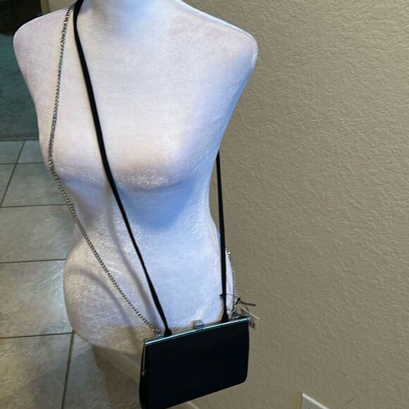 Liz Claiborne Day To Evening Multi Strap Convertible Bag Black Silver Hardwear - Picture 13 of 14